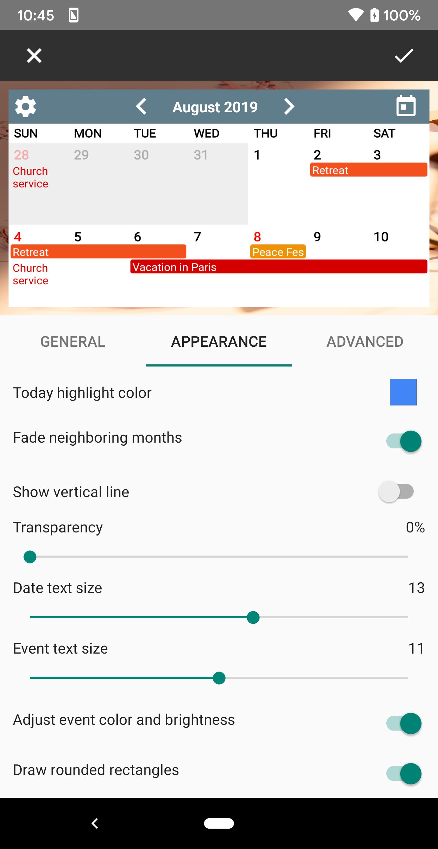 캘린더 위젯 - Mestore 앱